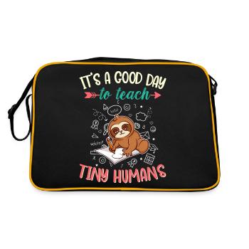 Good Day To Teach Tiny Humans Elementary Teacher - Retro Bag - black/gold - Back
