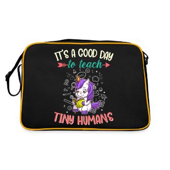 Good Day To Teach Tiny Humans Elementary Teacher - Retro Bag - black/gold - Back