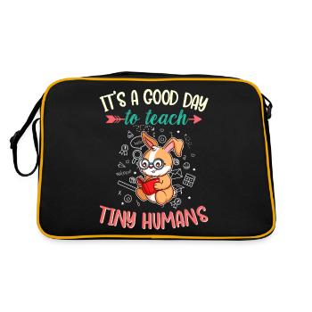 Good Day To Teach Tiny Humans Elementary Teacher - Retro Bag - black/gold - Back