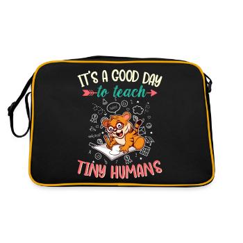 Good Day To Teach Tiny Humans Elementary Teacher - Retro Bag - black/gold - Back
