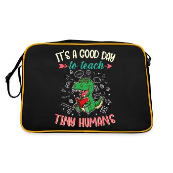 Good Day To Teach Tiny Humans Elementary Teacher - Retro Bag - black/gold - Back