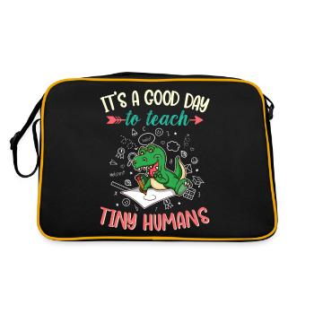 Good Day To Teach Tiny Humans Elementary Teacher - Retro Bag - black/gold - Back