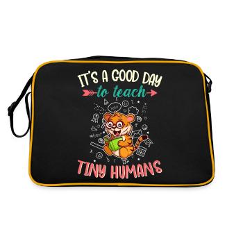 Good Day To Teach Tiny Humans Elementary Teacher - Retro Bag - black/gold - Back