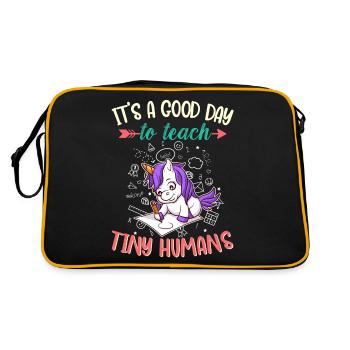 Good Day To Teach Tiny Humans Elementary Teacher - Retro Bag - black/gold - Back