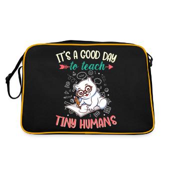 Good Day To Teach Tiny Humans Elementary Teacher - Retro Bag - black/gold - Back