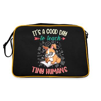 Good Day To Teach Tiny Humans Elementary Teacher - Retro Bag - black/gold - Back