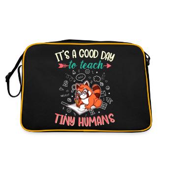 Good Day To Teach Tiny Humans Elementary Teacher - Retro Bag - black/gold - Back