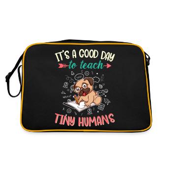 Good Day To Teach Tiny Humans Elementary Teacher - Retro Bag - black/gold - Back