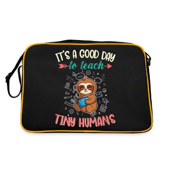 Good Day To Teach Tiny Humans Elementary Teacher - Retro Bag - black/gold - Back