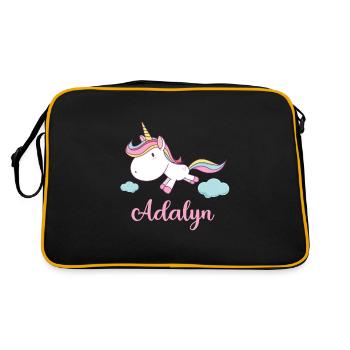 ADALYN Pink Unicorn Novelty - Retro Tasche - Schwarz/Gold - Hinten