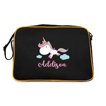 ADDISON Pink Unicorn Novelty - Retro Tasche - Schwarz/Gold - Hinten