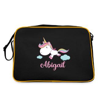 ABIGAIL Pink Unicorn Novelty - Retro Tasche - Schwarz/Gold - Hinten