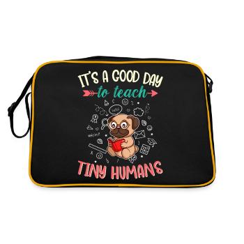 Good Day To Teach Tiny Humans Elementary Teacher - Retro Bag - black/gold - Back