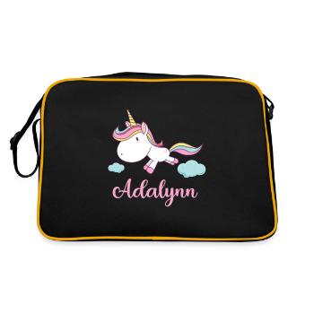 ADALYNN Pink Unicorn Novelty - Retro Tasche - Schwarz/Gold - Hinten