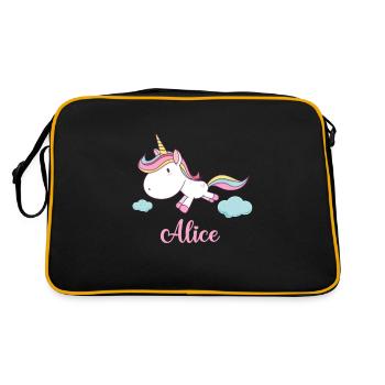 ALICE Pink Unicorn Novelty - Retro Tasche - Schwarz/Gold - Hinten