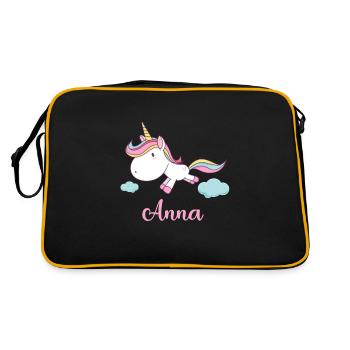 ANNA Pink Unicorn Novelty - Retro Tasche - Schwarz/Gold - Hinten