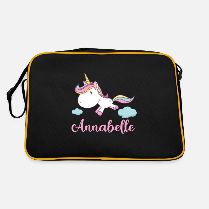 ANNABELLE Pink Unicorn Novelty - Retro Tasche - Schwarz/Gold