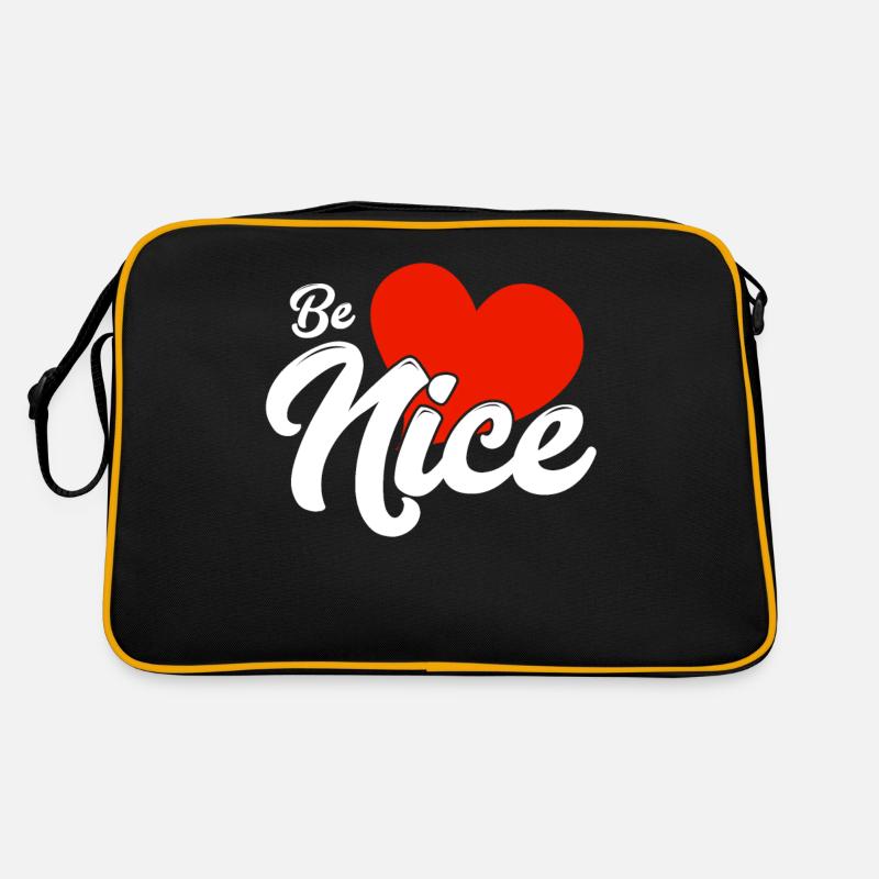 Be nice - Retro Tasche - Schwarz/Gold