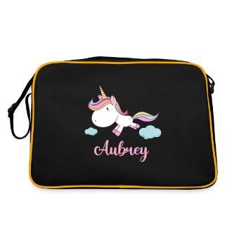 AUBREY Pink Unicorn Novelty - Retro Tasche - Schwarz/Gold - Hinten