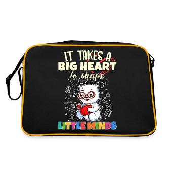 It Takes A Big Heart To Shape Little Minds Teacher - Retro Bag - black/gold - Back