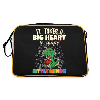It Takes A Big Heart To Shape Little Minds Teacher - Retro Bag - black/gold - Back