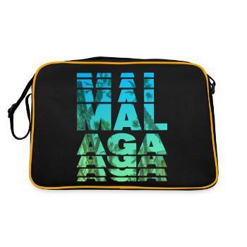 Malaga Espagne Ville Skyline Accueil Amour - Sac Retro - noir/or - Dos