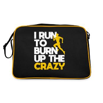 I run to the crazy Funny Running Fitness - Retro Bag - black/gold - Back
