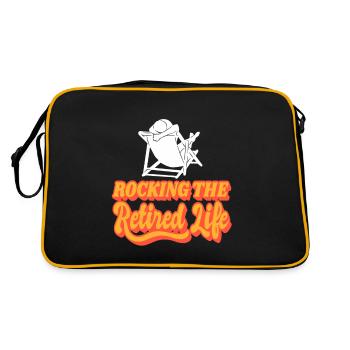 Rocking The Retired Life Funny Retirement Tee - Retro Bag - black/gold - Back