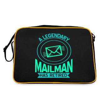 A Legendary Mailman Has Retired T-Shirt Present - Retro Bag - black/gold - Back