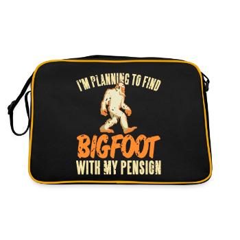 J’ai l’intention de trouver Bigfoot avec ma pension - Sac Retro - noir/or - Dos