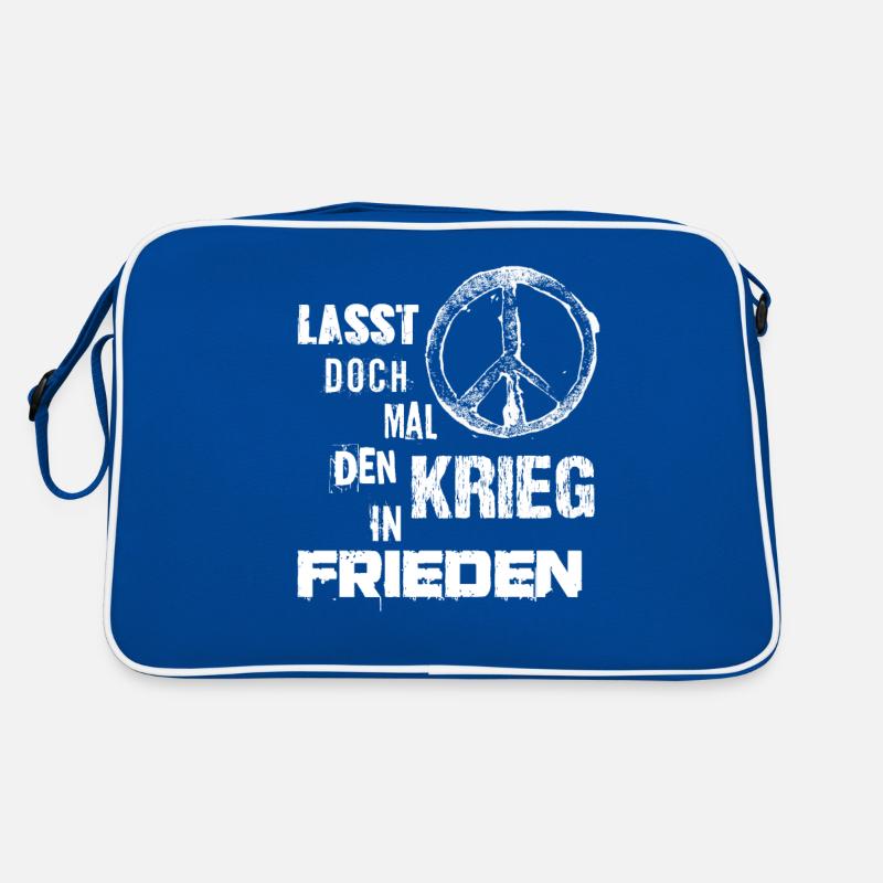 Lasst doch mal den Krieg in Frieden Retro Tasche