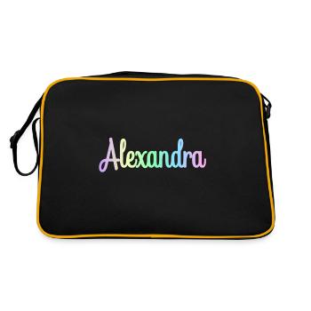 ALEXANDRA Rainbow Cursive minimaliste - Sac Retro - noir/or - Dos