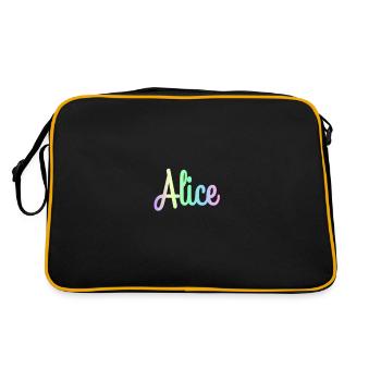 ALICE Rainbow Cursive Minimaliste - Sac Retro - noir/or - Dos