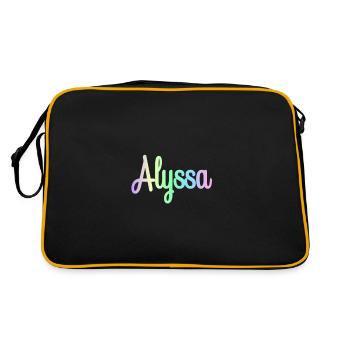ALYSSA Rainbow Cursive minimaliste - Sac Retro - noir/or - Dos
