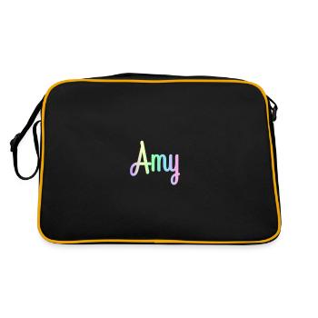 AMY Rainbow Cursive minimaliste - Sac Retro - noir/or - Dos
