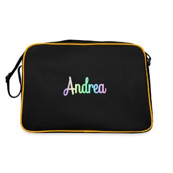 ANDREA Rainbow Cursive minimaliste - Sac Retro - noir/or - Dos