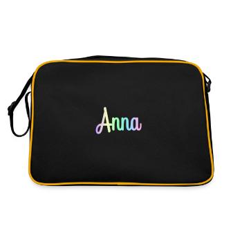 ANNA Rainbow Cursive minimaliste - Sac Retro - noir/or - Dos