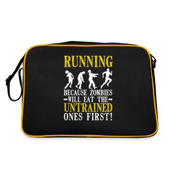 Laufen, weil Zombies die Untrainierten zuerst - Retro Tasche - Schwarz/Gold - Hinten