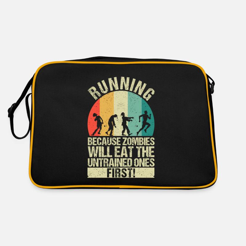 Courir parce que les zombies sont les premiers non entraînés - Sac Retro - noir/or