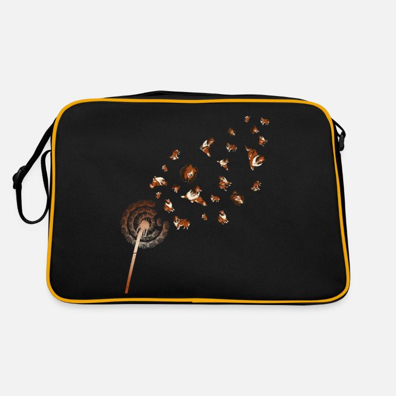 Haustier Hunde Pusteblume Geschenk Collie Retro Tasche