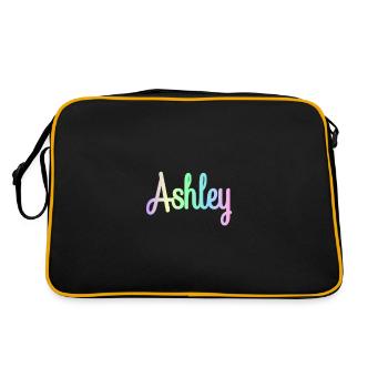 ABIGAIL Rainbow Minimalist Cursive - Retro Tasche - Schwarz/Gold - Hinten