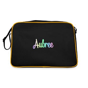 AUBREE Rainbow Cursive Minimaliste - Sac Retro - noir/or - Dos