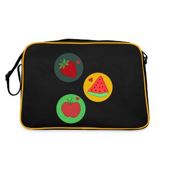 Früchte - Retro Tasche - Schwarz/Gold - Hinten