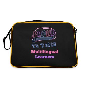 Fier d’enseigner aux apprenants multilingues Mehrsprachig - Sac Retro - noir/or - Dos