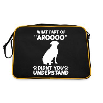 Mignon motif de propriétaire de chien Rottweiler Rotti Gassi - Sac Retro - noir/or - Dos
