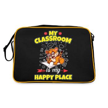 My Classroom Is My Happy Place Elementary Teacher - Retro Bag - black/gold - Back