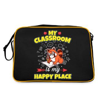 My Classroom Is My Happy Place Elementary Teacher - Retro Bag - black/gold - Back