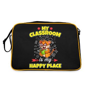 My Classroom Is My Happy Place Elementary Teacher - Retro Bag - black/gold - Back