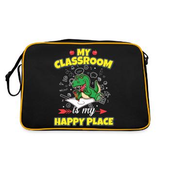 My Classroom Is My Happy Place Elementary Teacher - Retro Bag - black/gold - Back