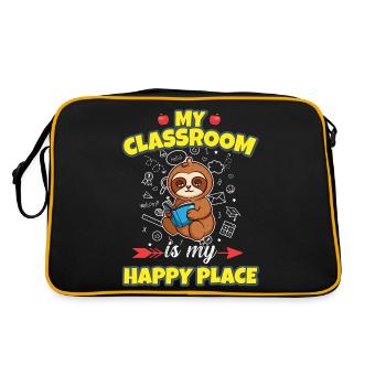 My Classroom Is My Happy Place Elementary Teacher - Retro Bag - black/gold - Back